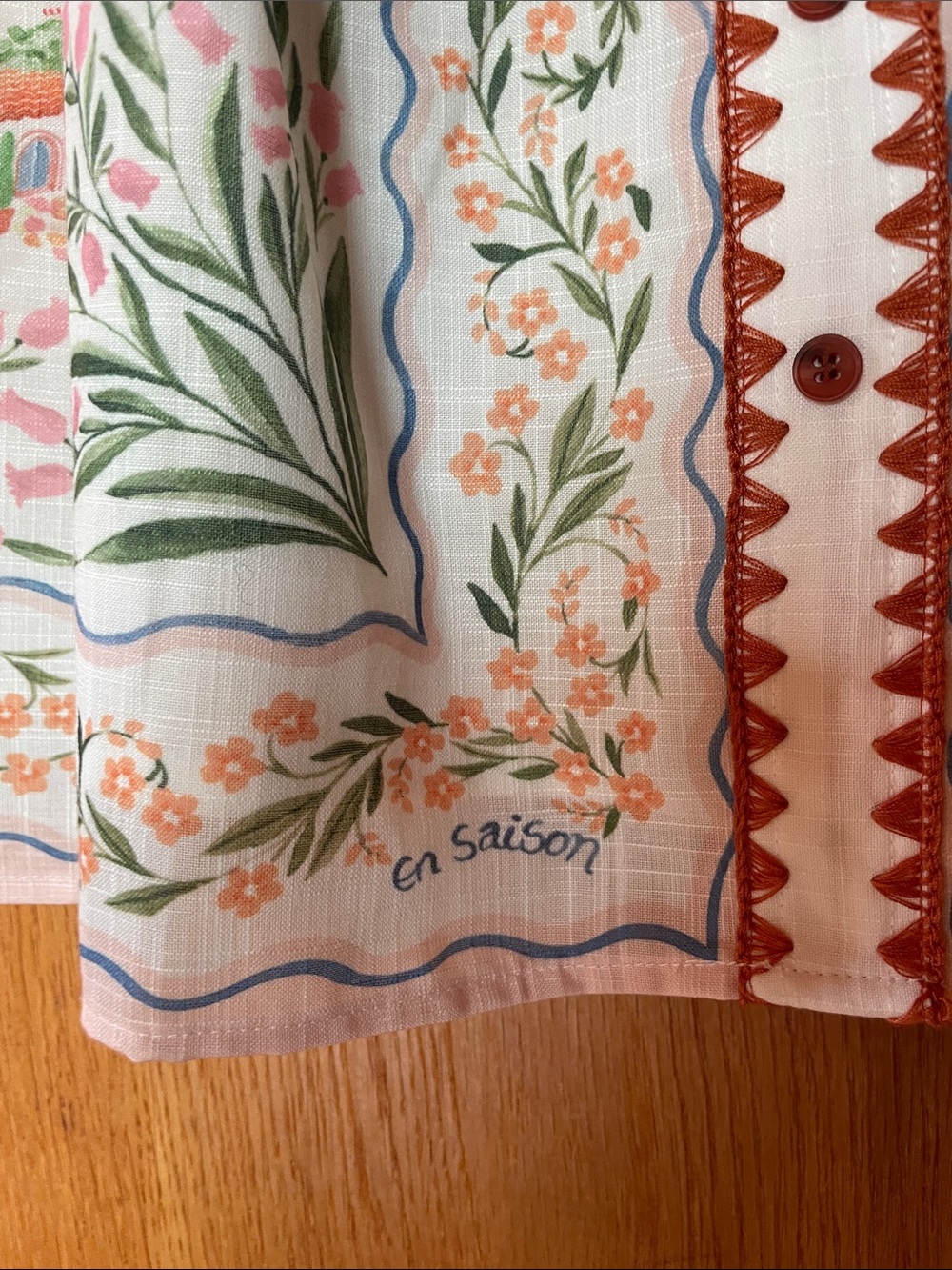 En Saison White Mini Dress with Green & Terracotta Floral Print - Picture 10 of 10